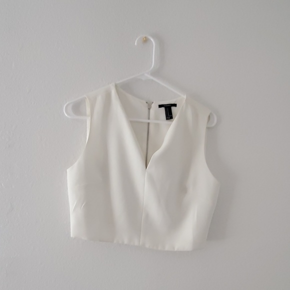 forever 21 white crop top tank